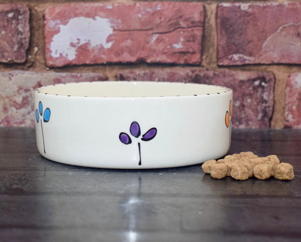 Personalised Petal Design Dog Bowls