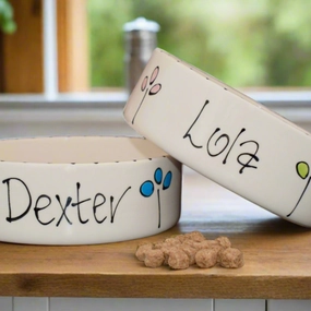 Personalised Petal Design Dog Bowls