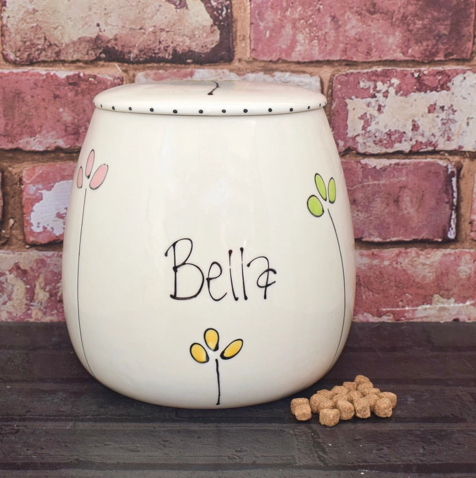 Personalised Petal Dog Treat Jar