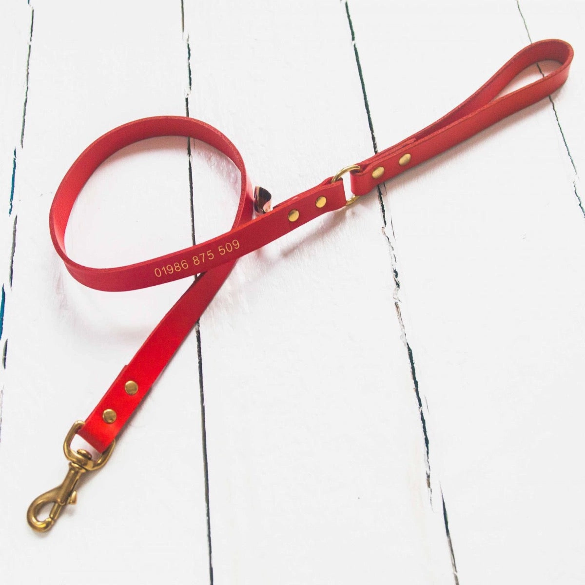 Personalised Phone Number Embossed Leather Dog Collars