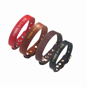 Personalised Phone Number Embossed Leather Dog Collars