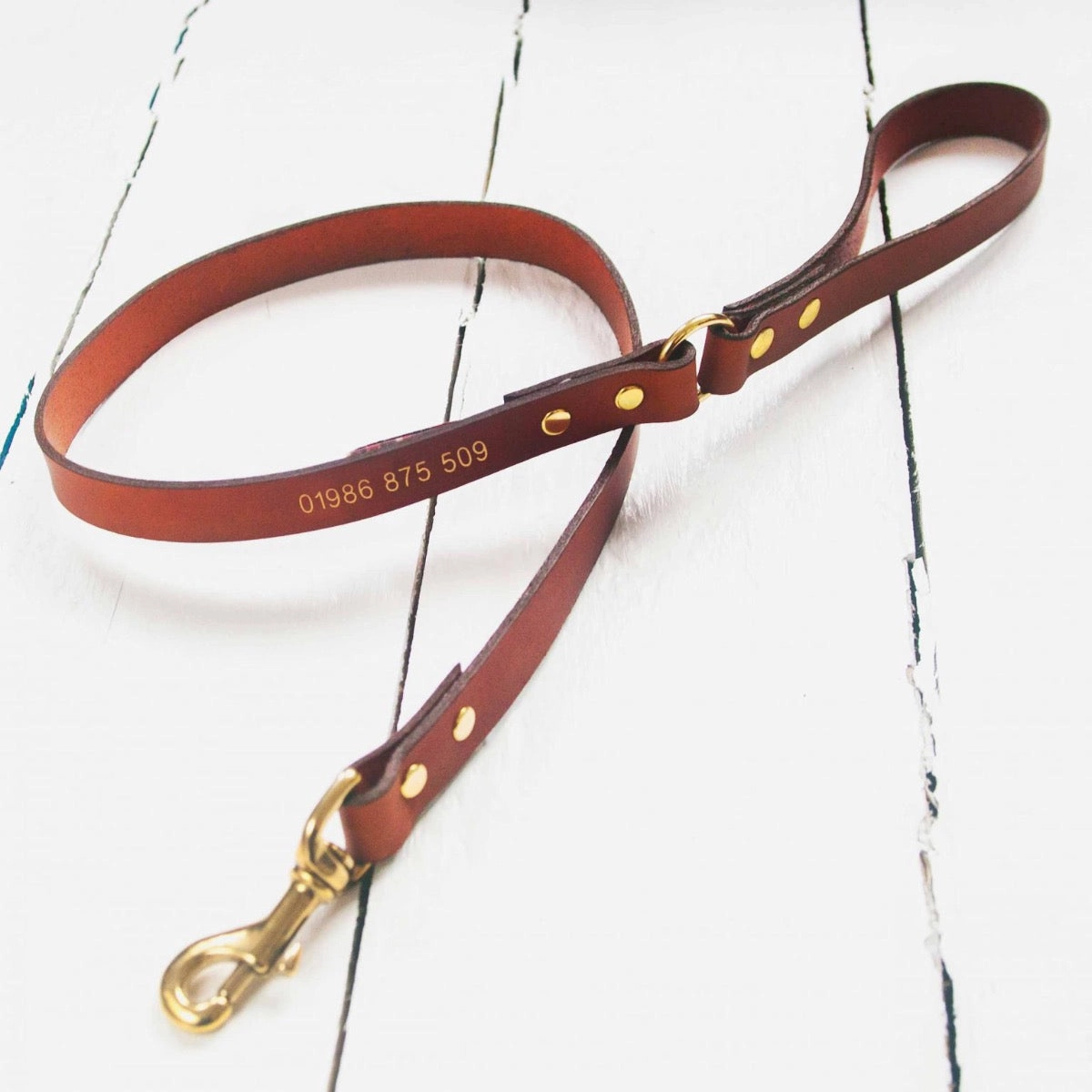 Personalised Phone Number Embossed Leather Dog Collars