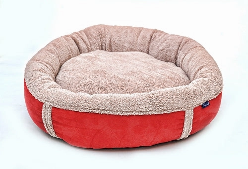 Personalised Red Fleece Donut Dog Bed
