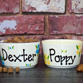 Personalised Roses Dog Bowls Extra Small