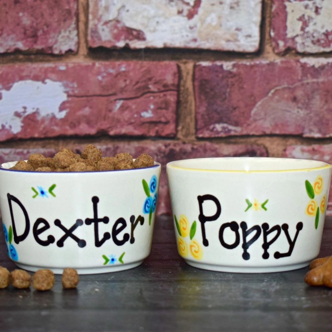 Personalised Roses Dog Bowls Extra Small