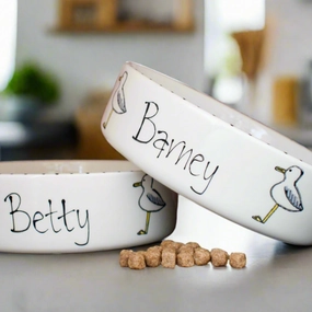 Personalised Seagull Stamp Dog Bowls