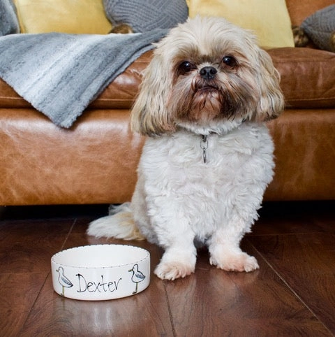 Personalised Seagull Stamp Dog Bowls