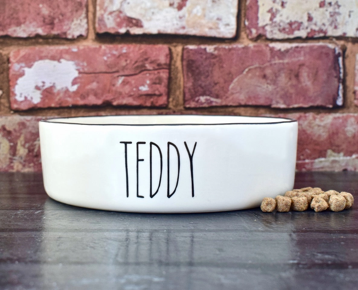 Personalised Skinny Font Dog Bowls