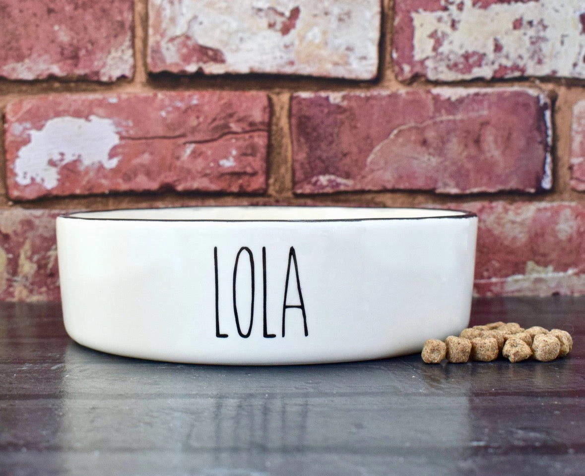 Personalised Skinny Font Dog Bowls