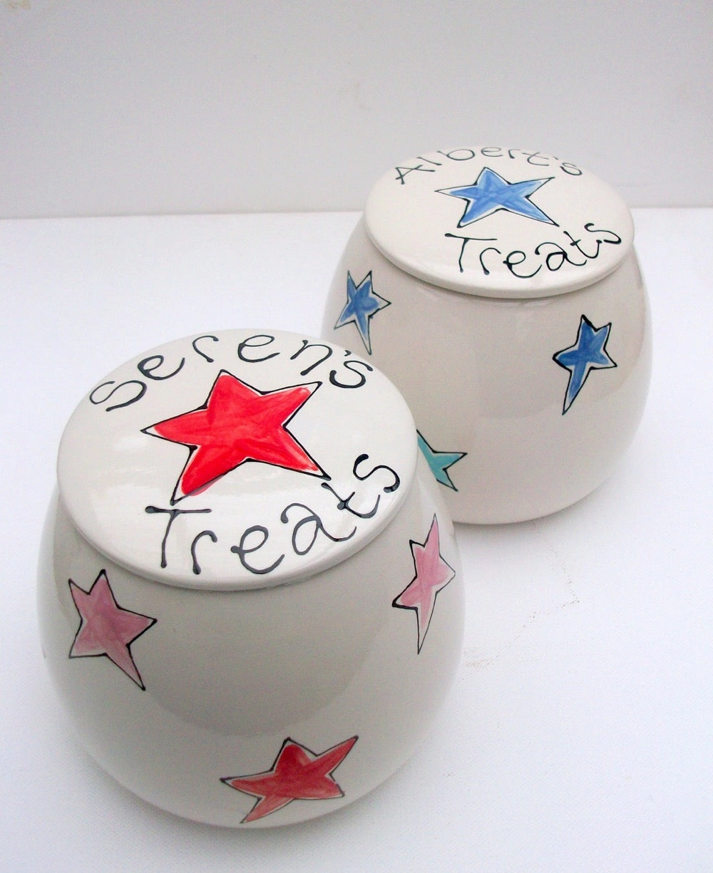 Personalised Stars Ceramic Dog Bowl