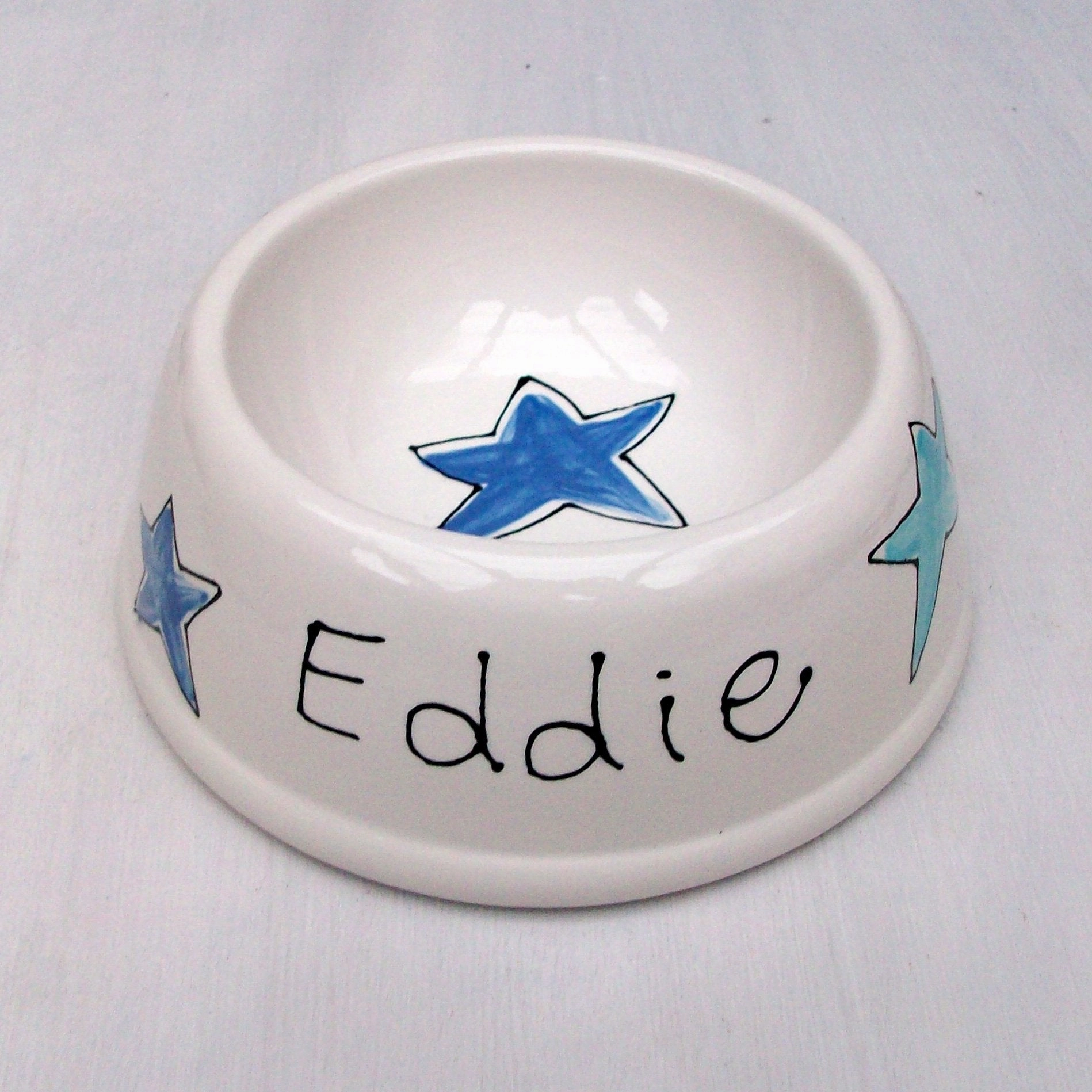 Personalised Stars Ceramic Dog Bowl