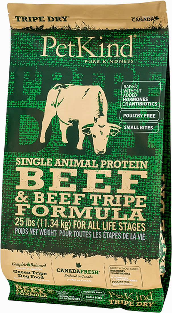 PetKind Tripe Dry Single Protein Beef Small Bites 25lb