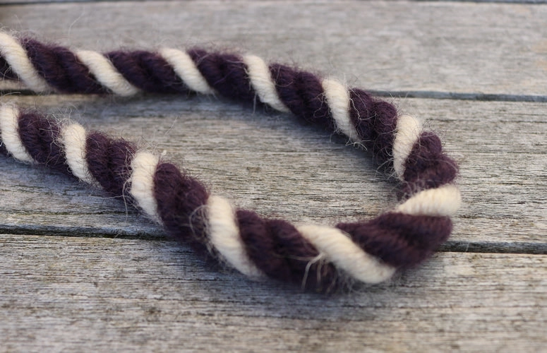 Posh Purple and White 100% British Wool Dog Collar