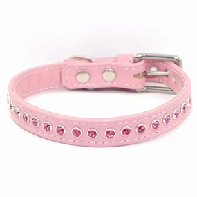 Pretty in Pink Swarovski Dog Collar by Petiquette