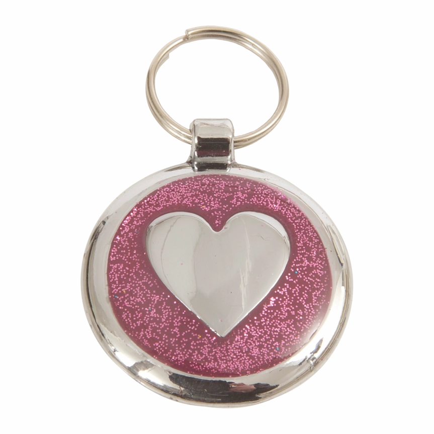 Pretty Pink Heart Small 20mm Designer Dog Tag Shimmer Range