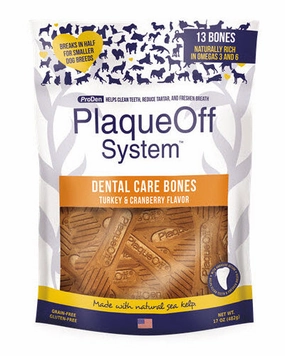 ProDen Plaque Off Dental Care Bones - Turkey & Cranberry 17oz, 13 Bones