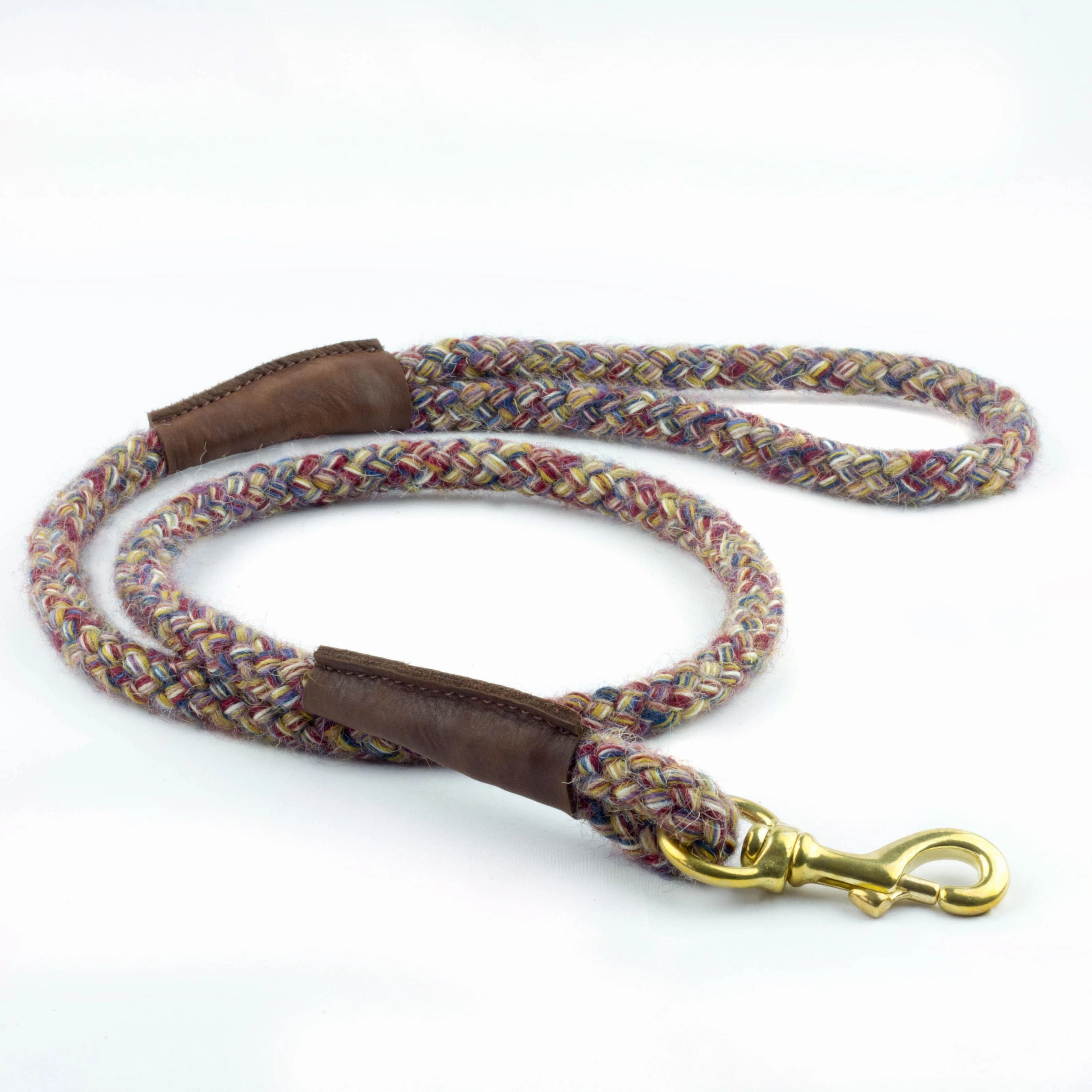Purple Multi Braided 100% British Wool Dog Collar