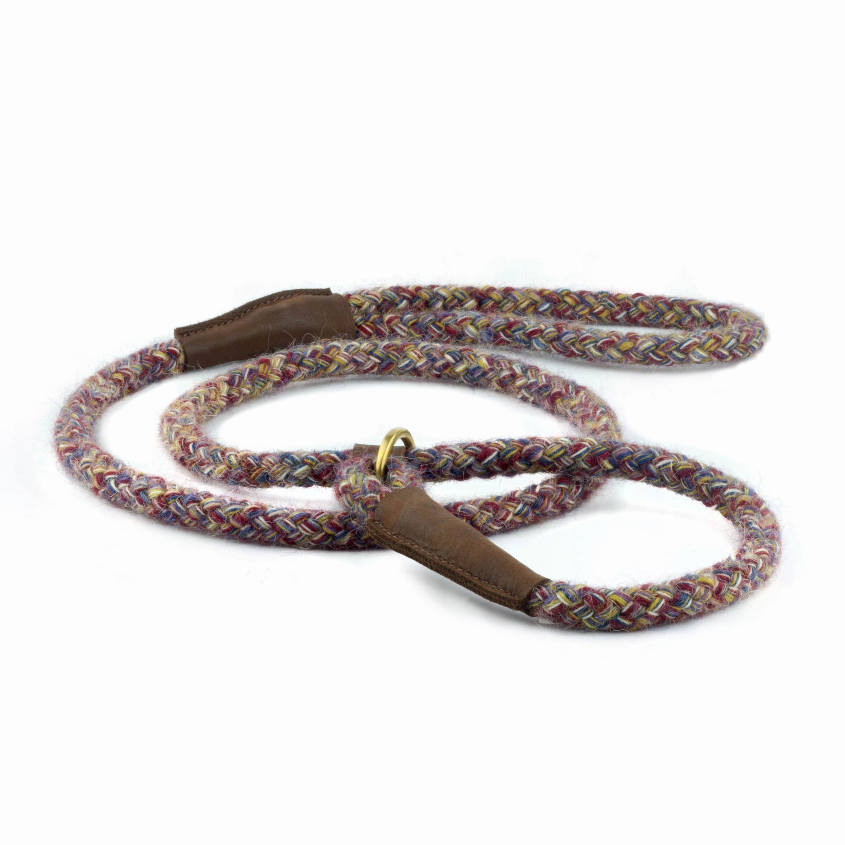 Purple Multi Braided 100% British Wool Dog Collar