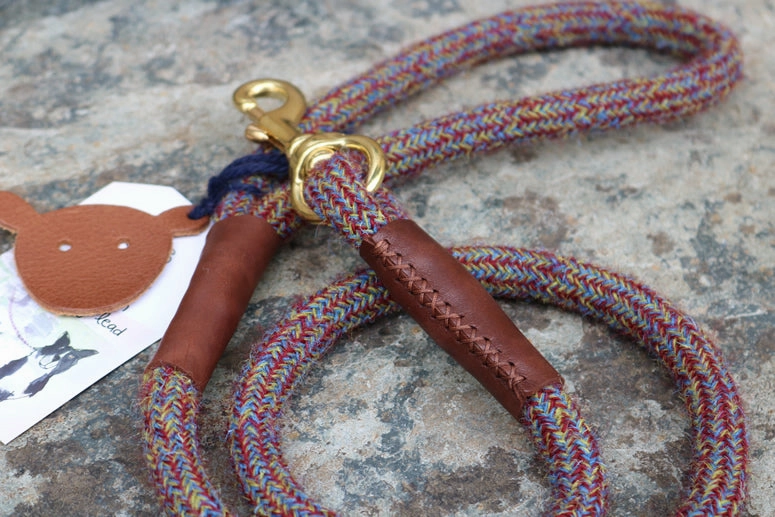 Purple Multi Tweed 100% British Wool Dog Collar
