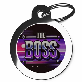 Purple The Boss Dog ID Tag