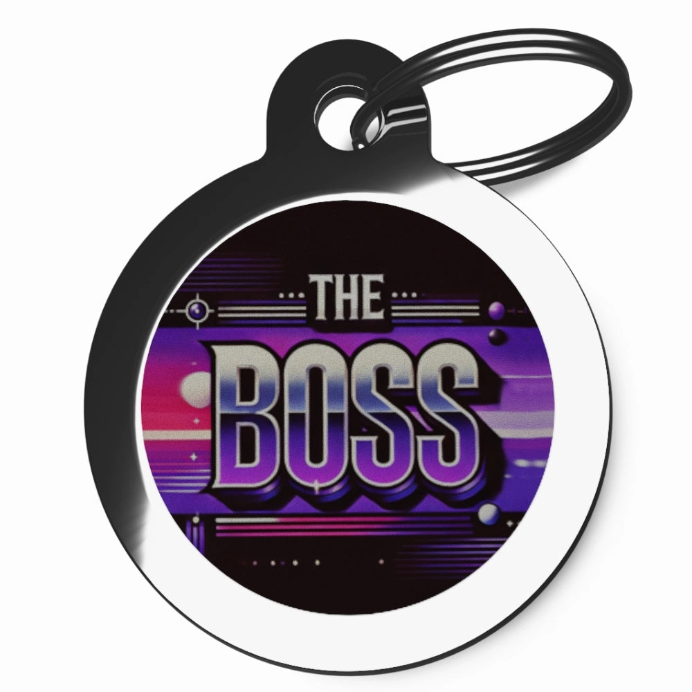 Purple The Boss Dog ID Tag