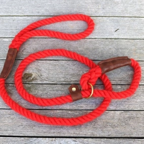 Red 100% British Wool Dog Slip Lead