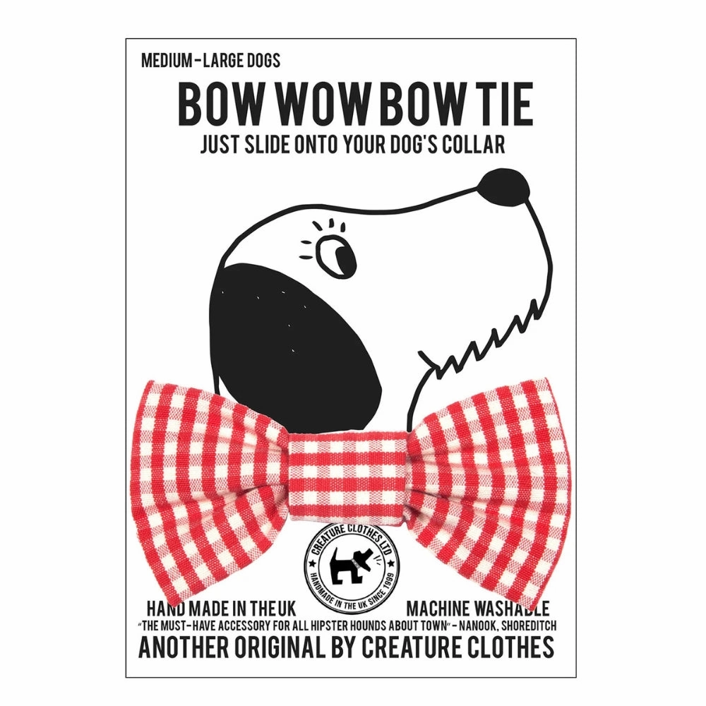 Red Gingham Dog Bow Tie