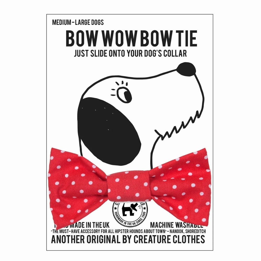 Red Polka Dot Dog Bow Tie