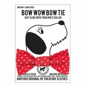 Red Polka Dot Dog Bow Tie