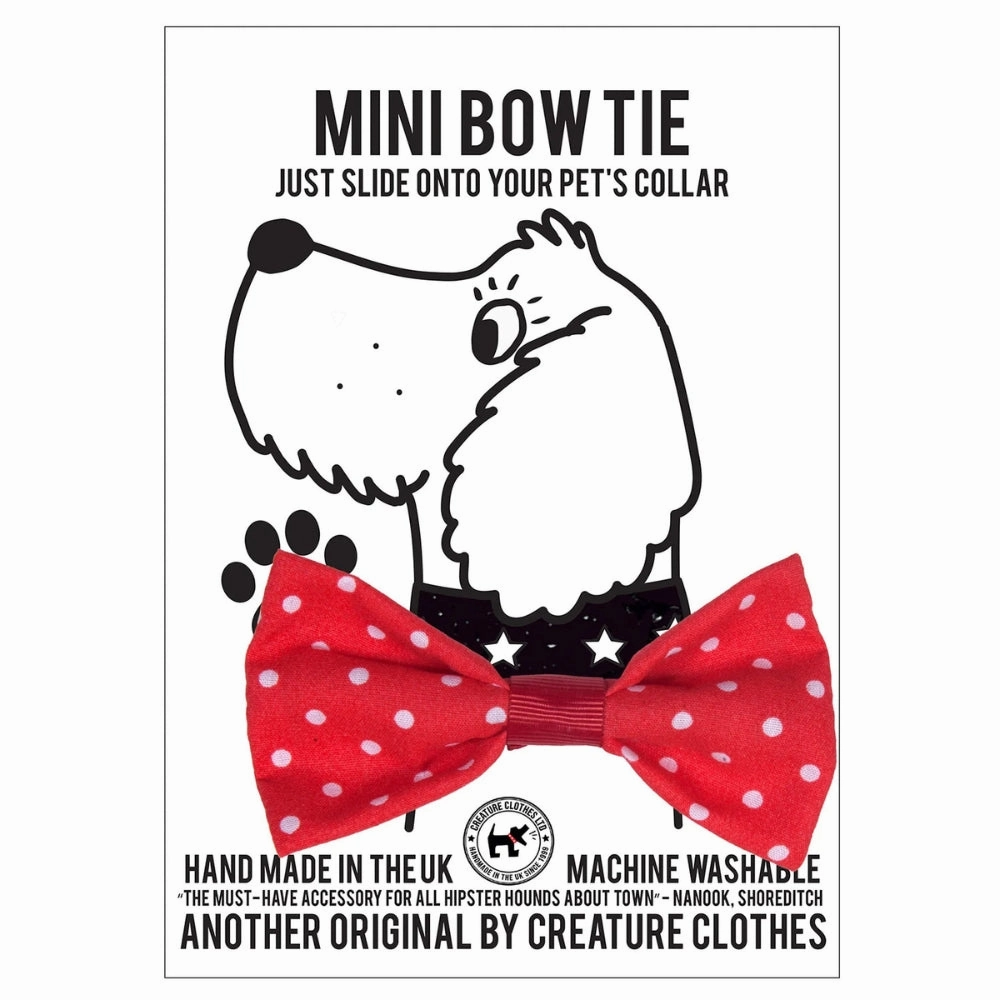 Red Polka Dot Dog Bow Tie