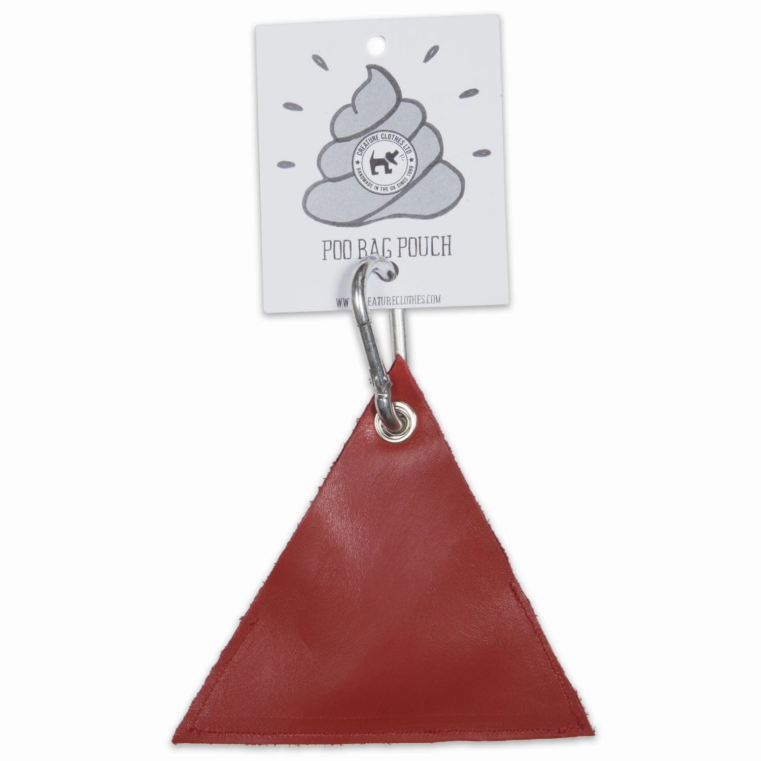 Red Triangle Leather Poo Bag Pouch