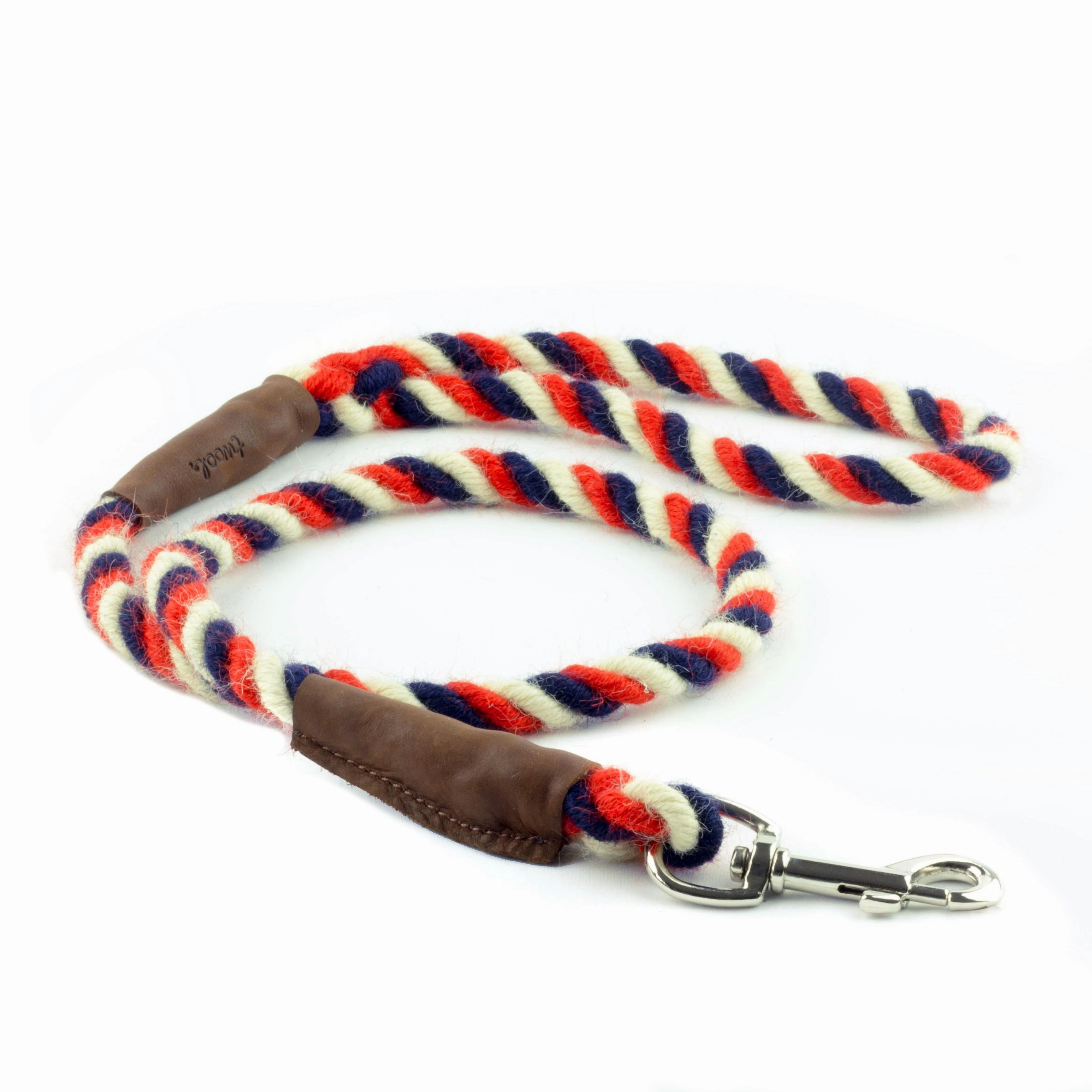 Red, White and Blue 100% British Wool Dog Collar