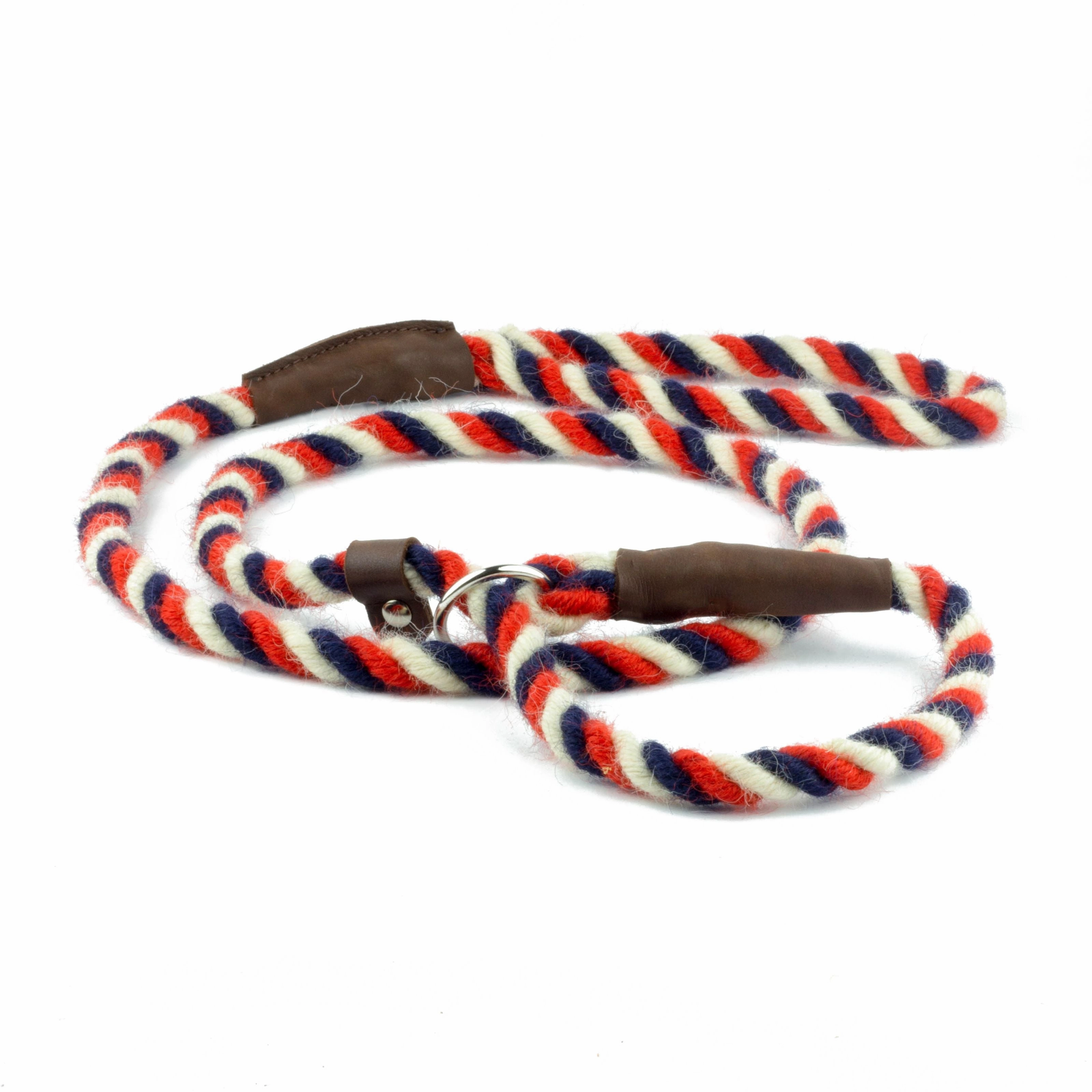 Red, White and Blue 100% British Wool Dog Collar