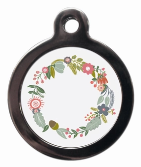 Retro Flower Dog ID Tag