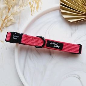Rose Pink Cord Dog Collar