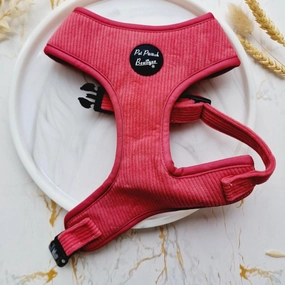 Rose Pink Cord Dog Harness