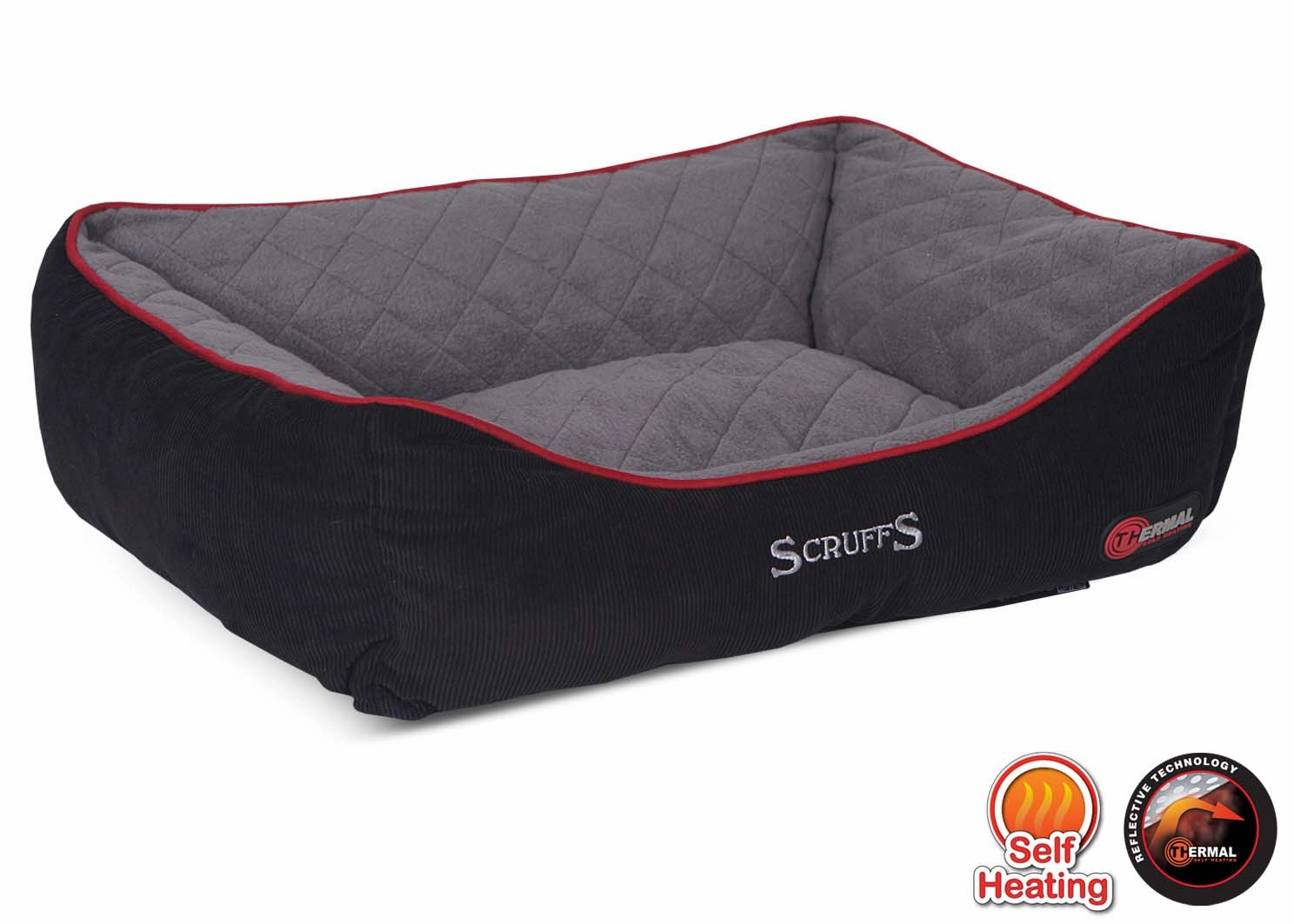 Scruffs Thermal Box Dog Bed Black & Grey