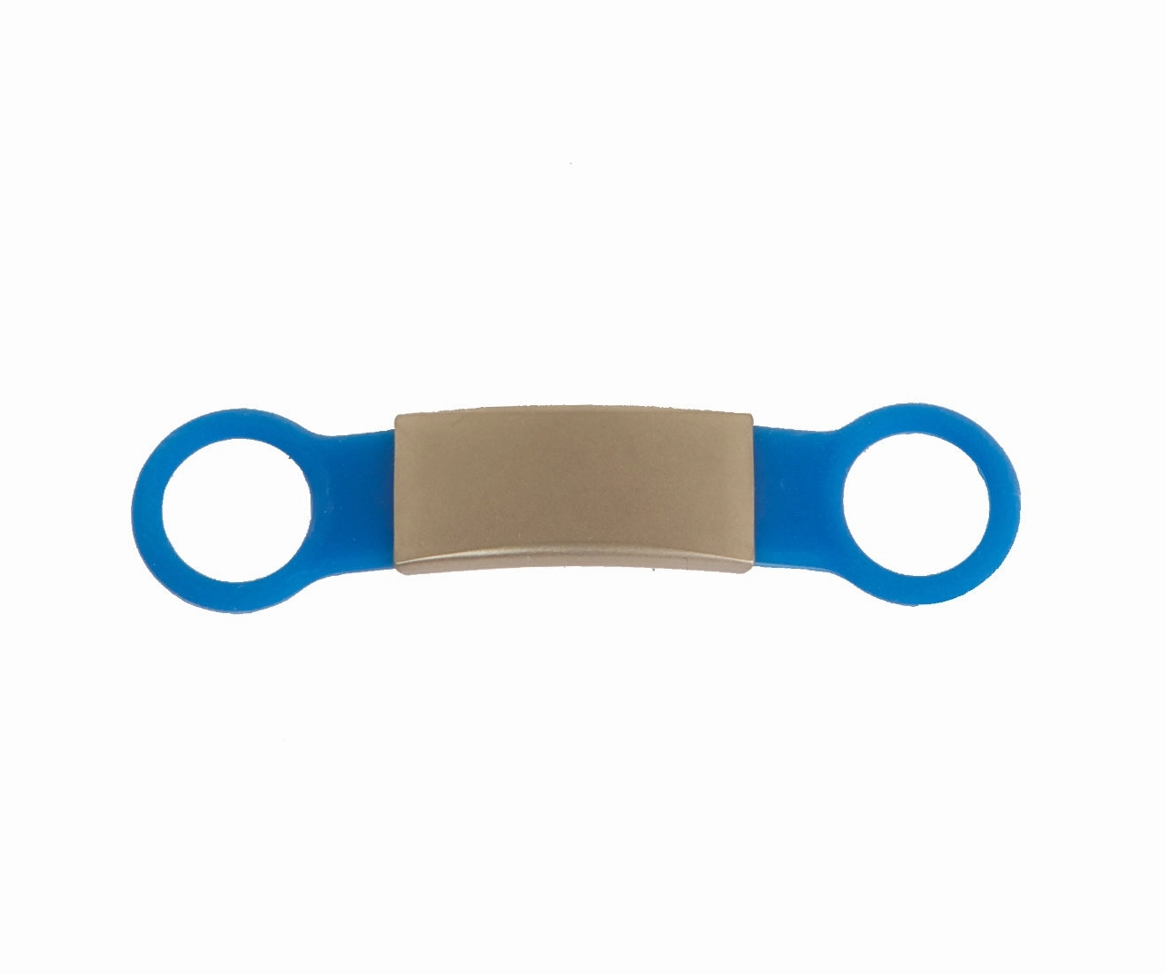 Silicone Slider Dog Collar Tag Blue Pet ID Tag