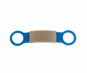 Silicone Slider Dog Collar Tag Blue Pet ID Tag