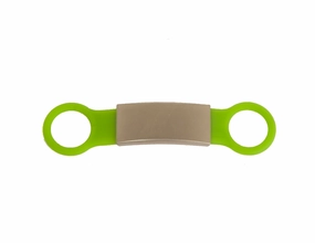 Silicone Slider Dog Collar Tag Green Pet ID Tag