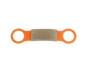 Silicone Slider Dog Collar Tag Orange Pet ID Tag