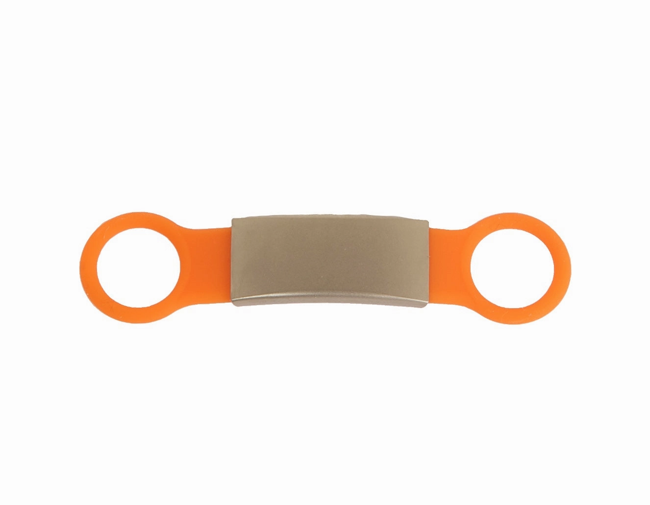 Silicone Slider Dog Collar Tag Orange Pet ID Tag