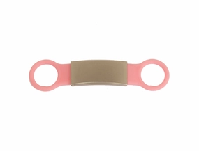 Silicone Slider Dog Collar Tag Pink Pet ID Tag
