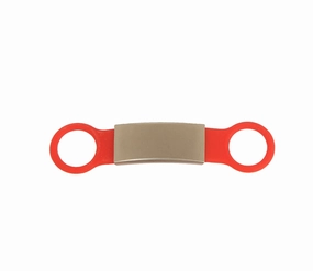 Silicone Slider Dog Collar Tag Red Pet ID Tag