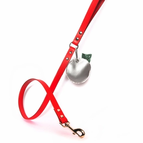Silver Leather Circle Poo Bag Pouch