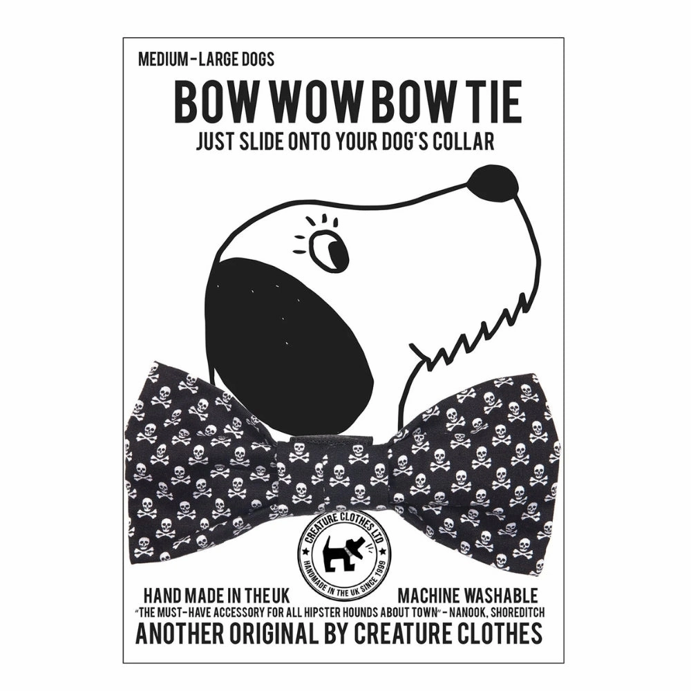 Skull and Crossbones Dog Bow Tie