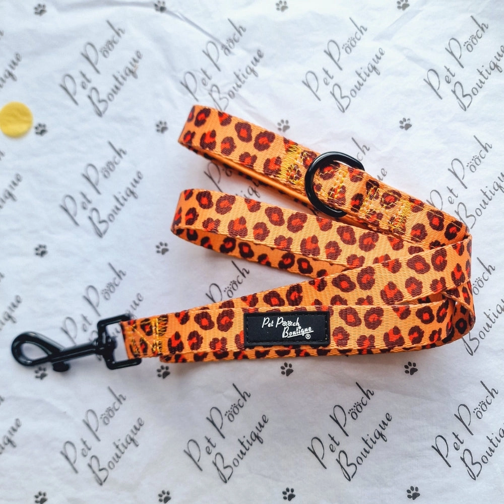 Spiced Honey Leopard Dog Harness