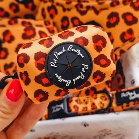 Spiced Honey Leopard Poo Bag Holder