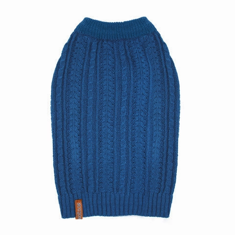 Teal Cable Knit Dog Jumper by Sotnos