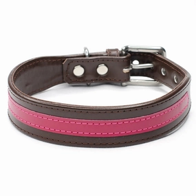 The Strip Thick Leather Dog Collar by Petiquette